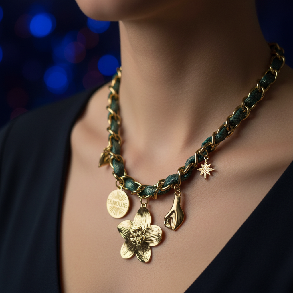 Collier vert focus
