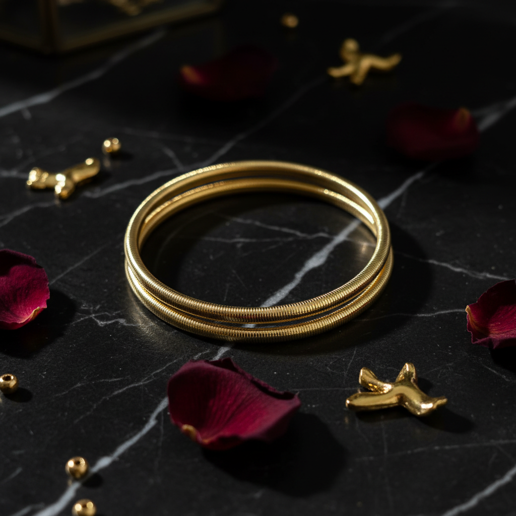 2 bracelets texturés flat lay sombre