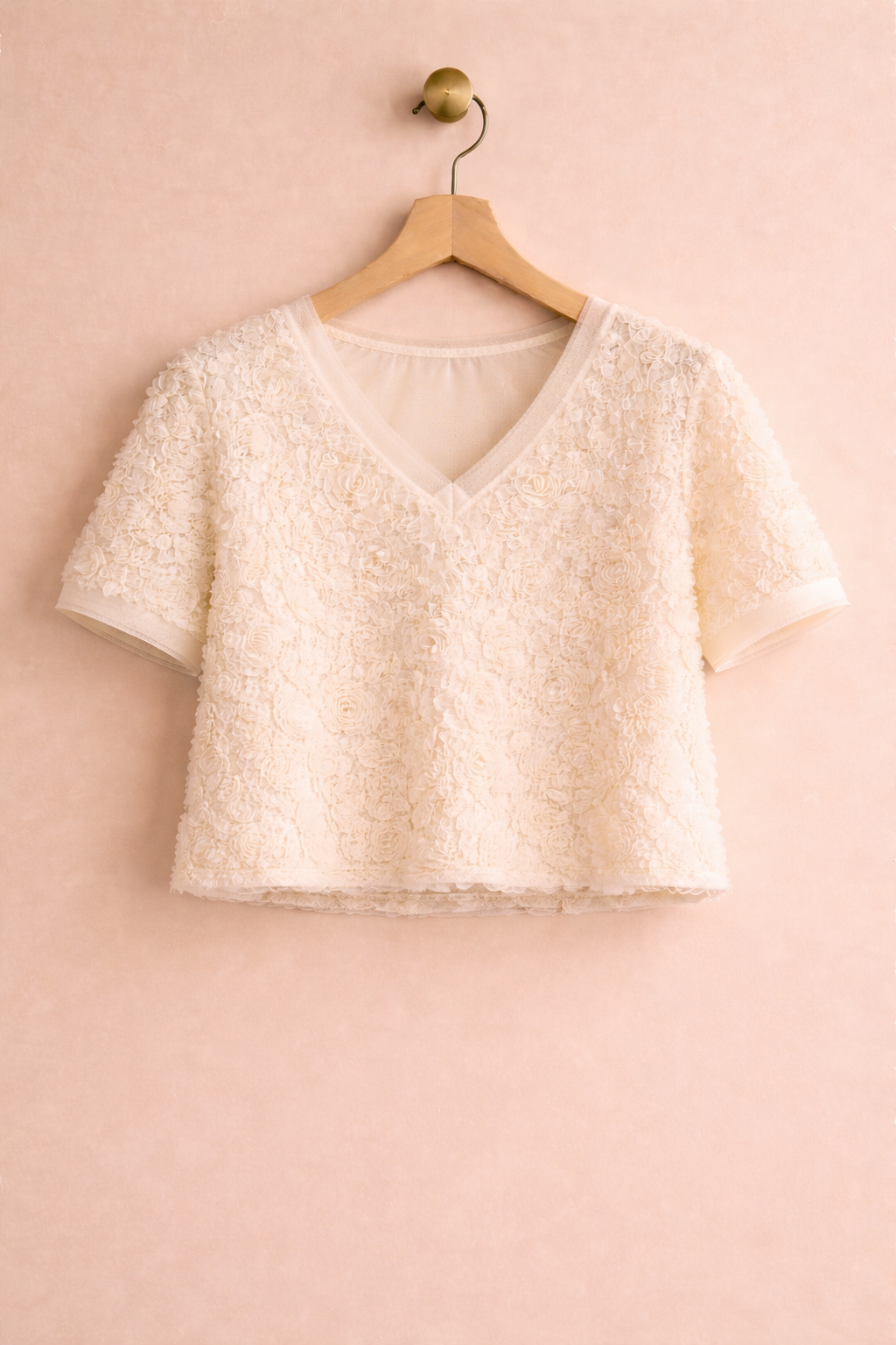 3D floral organza blouse