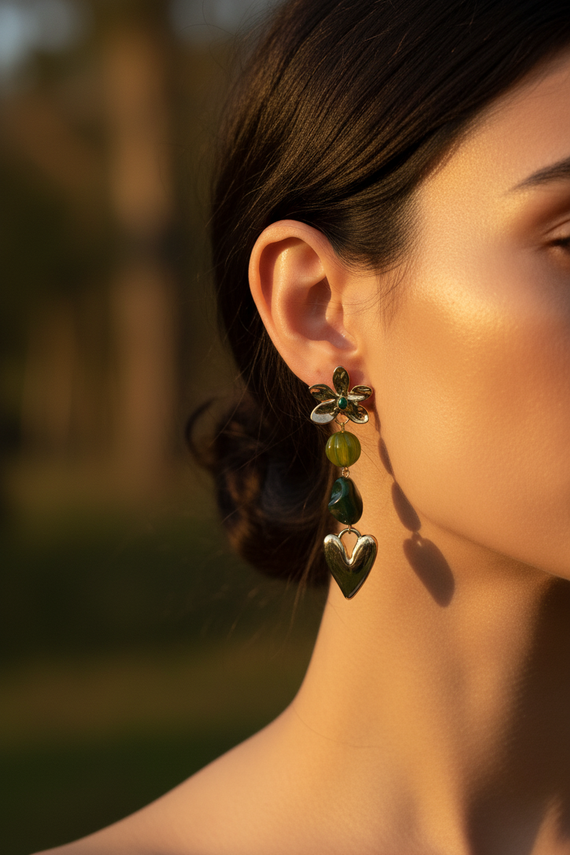 Boucles d'oreilles – Variante 2 (verts)