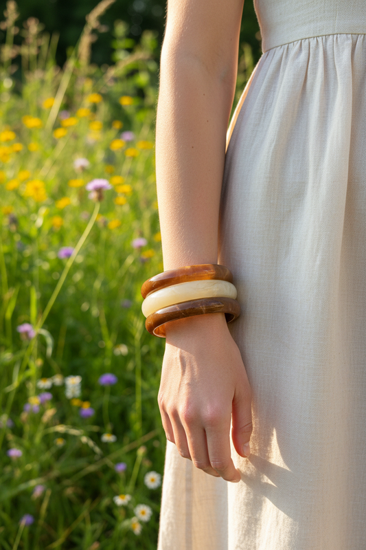 Bracelets résine caramel outdoor été