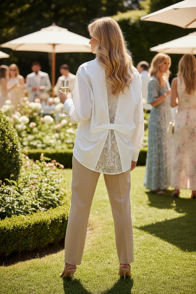Chemise blanche – dos sans étiquette garden party