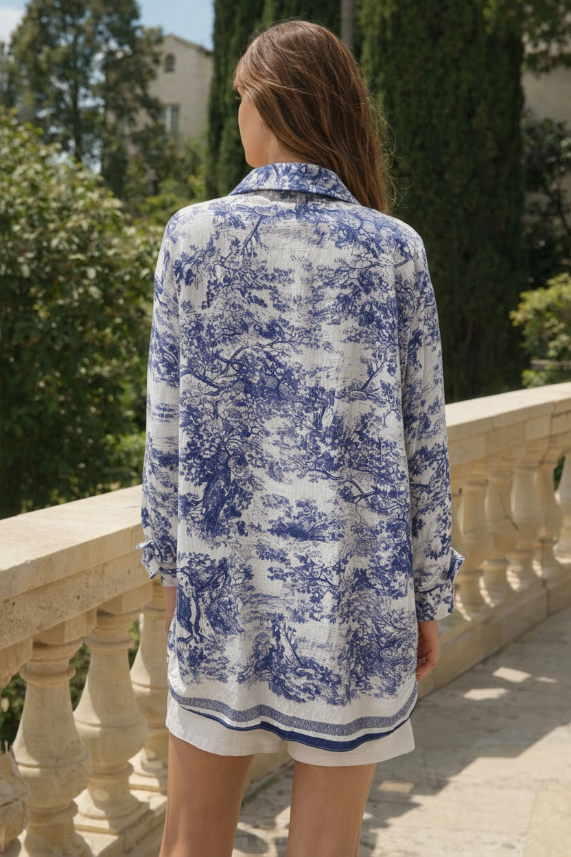 Chemise Naya – Bleu foncé intégral