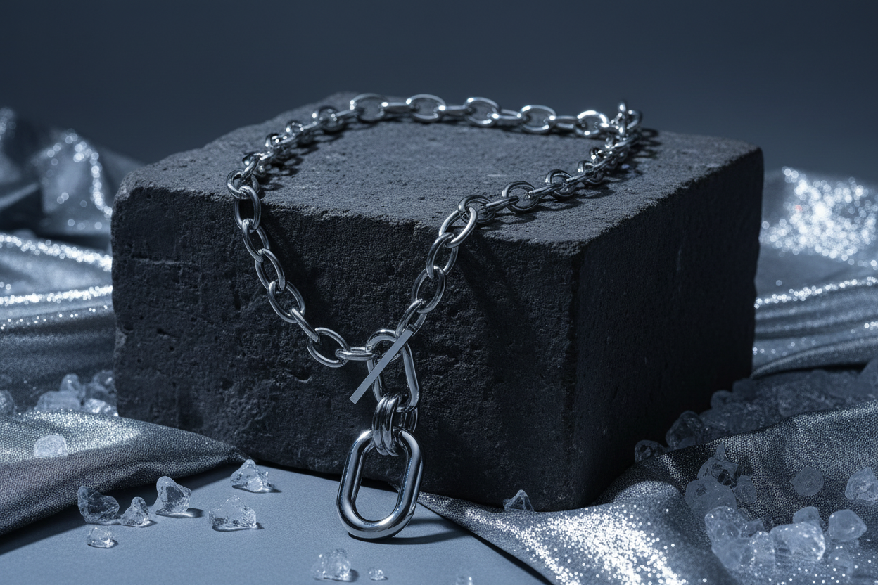 Collier argent décor