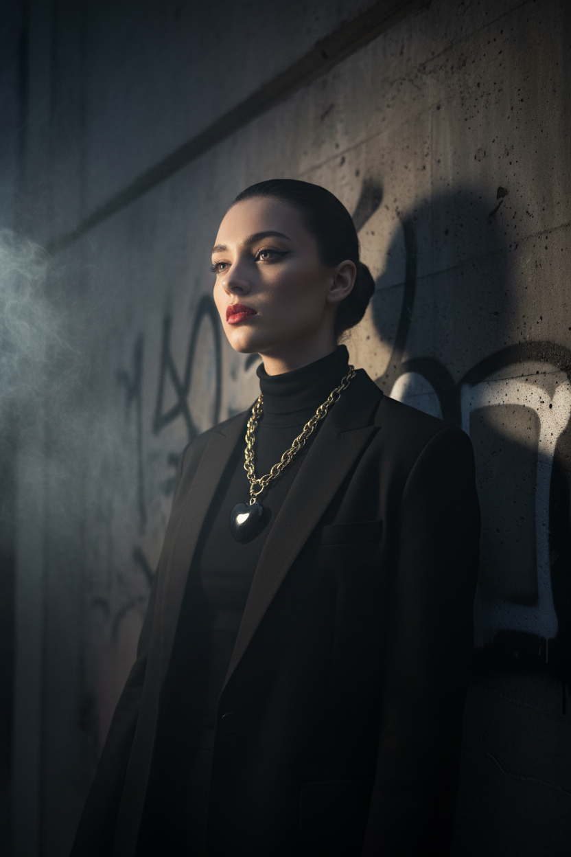 Collier cœur noir