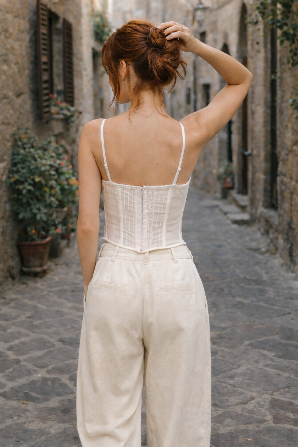 Embroidered floral corset