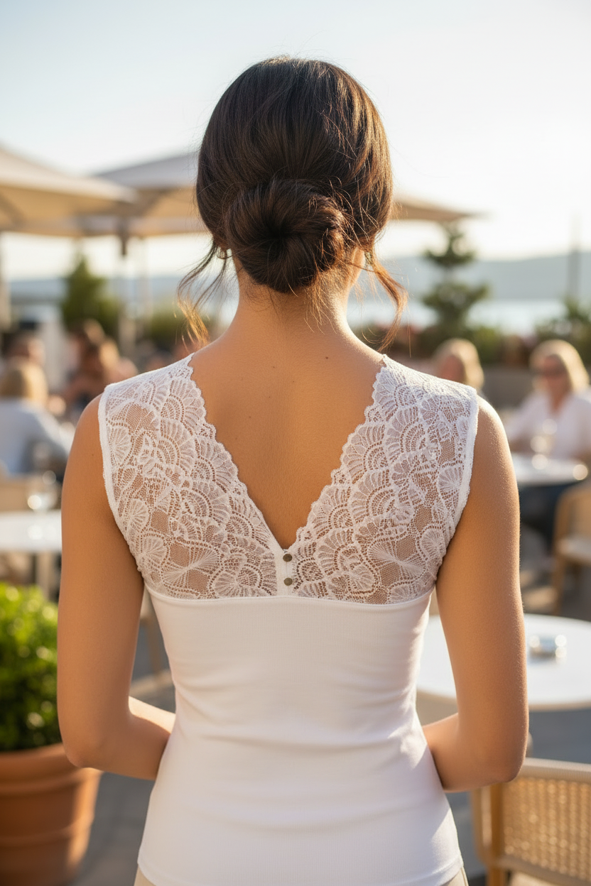 Haut Dana blanc – vue de dos